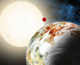 Обнаружена каменистая планета небывалого размера